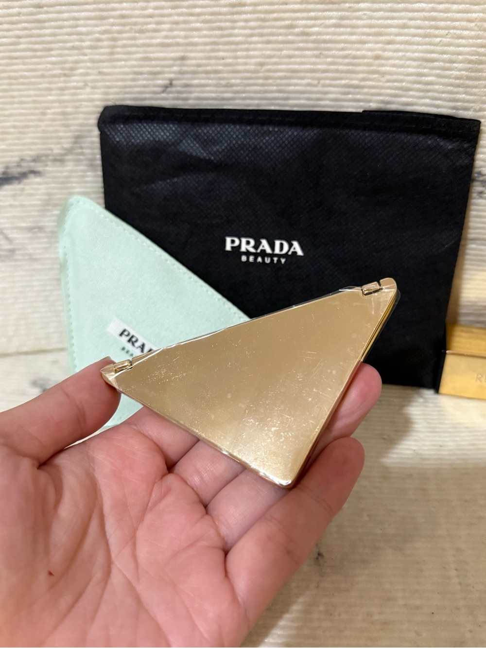 Prada Beauty Triangle Shaped Double-sided Compact Mirror - Picture 6 of 9